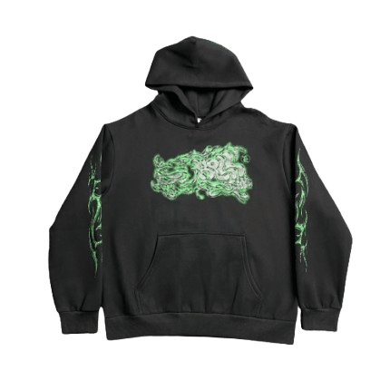 Green & Black Hellstar Dragon Graphic Hoodie Green & Black Hellstar Dragon Graphic Hoodie